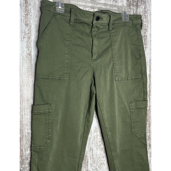 BANANA REPUBLIC Sloan Mid Rise Cargo Utility Stretch Ankle Chino Olive Green 10 - Picture 4 of 10